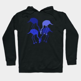 Blue Flamingo Animal Pattern Hoodie